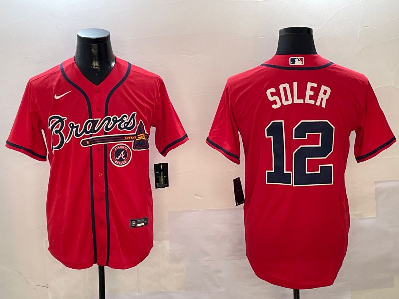 Men Atlanta Braves #12 Soler Red Game 2024 Nike MLB Jersey style 4